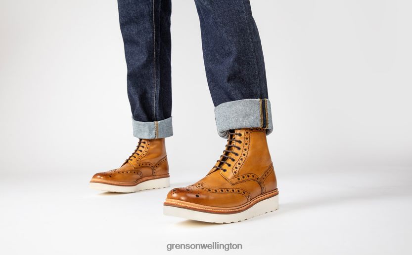Men Tan FRED Grenson R460607 Boots