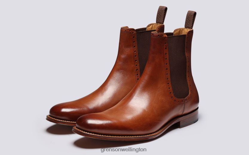 Men Tan Handpainted HOWARD Grenson R4606059 Boots