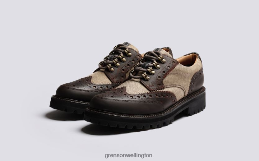 Men Beige ARCHIE TECH Grenson R46060107 Brogues Shoes