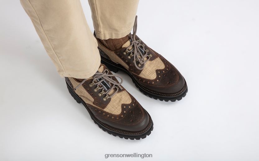 Men Beige ARCHIE TECH Grenson R46060107 Brogues Shoes