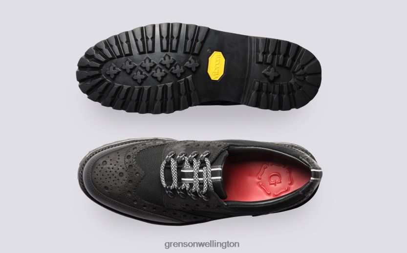 Men Black ARCHIE TECH Grenson R46060108 Brogues Shoes