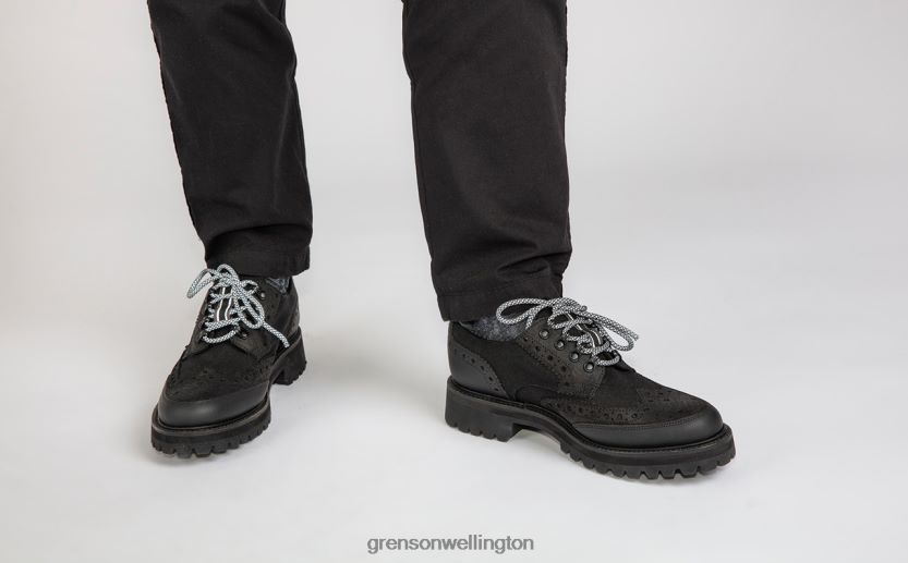 Men Black ARCHIE TECH Grenson R46060108 Brogues Shoes