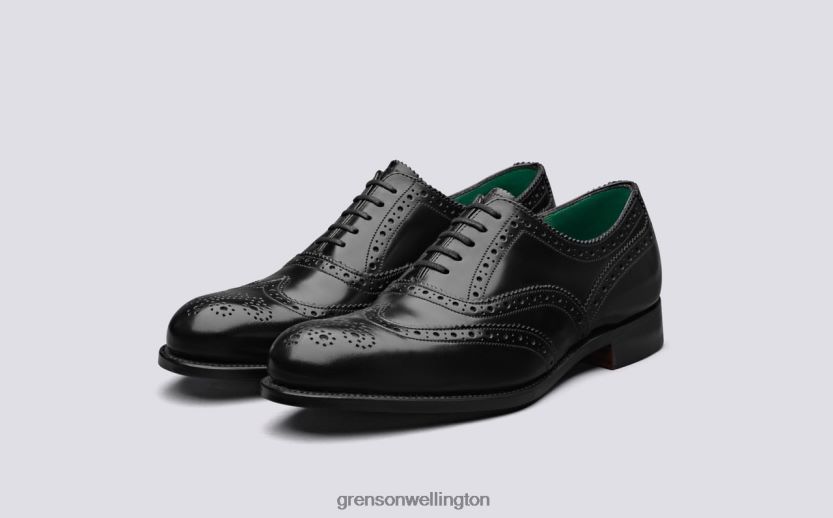 Men Black/Jade HARROW Grenson R46060125 Brogues Shoes