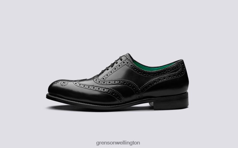 Men Black/Jade HARROW Grenson R46060125 Brogues Shoes
