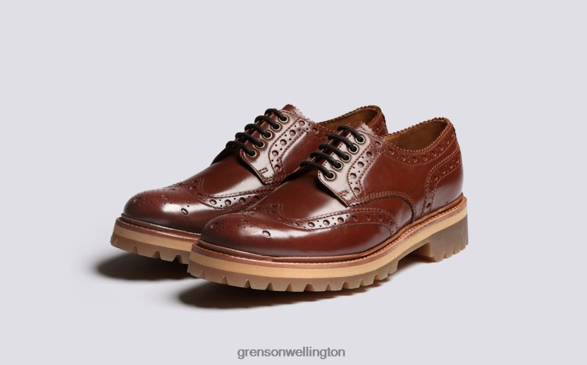 Men Tan ARCHIE Grenson R46060112 Brogues Shoes