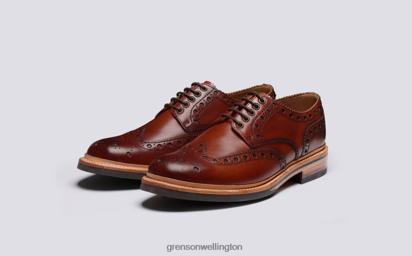 Men Tan ARCHIE Grenson R46060116 Brogues Shoes