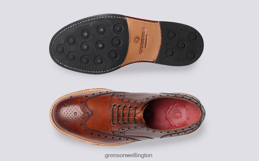 Men Tan ARCHIE Grenson R46060116 Brogues Shoes