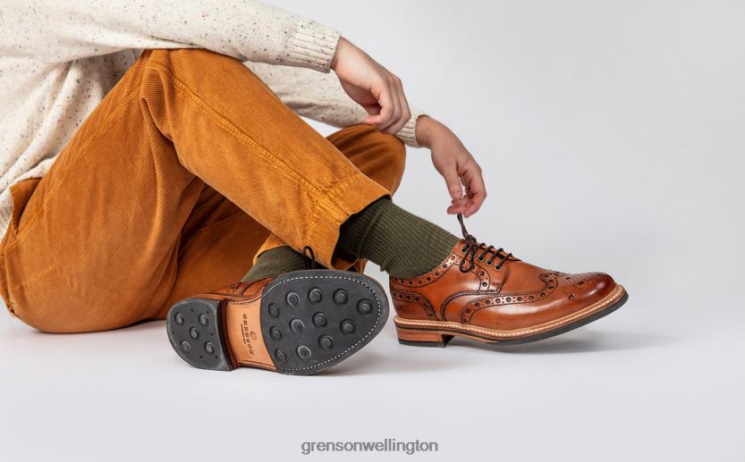 Men Tan ARCHIE Grenson R46060116 Brogues Shoes