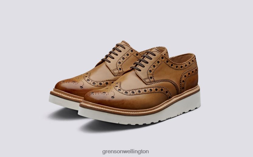 Men Tan ARCHIE Grenson R46060118 Brogues Shoes
