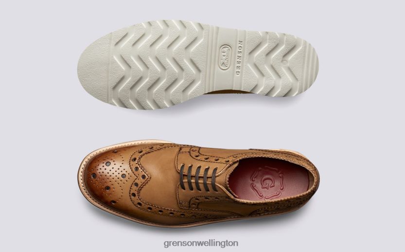 Men Tan ARCHIE Grenson R46060118 Brogues Shoes
