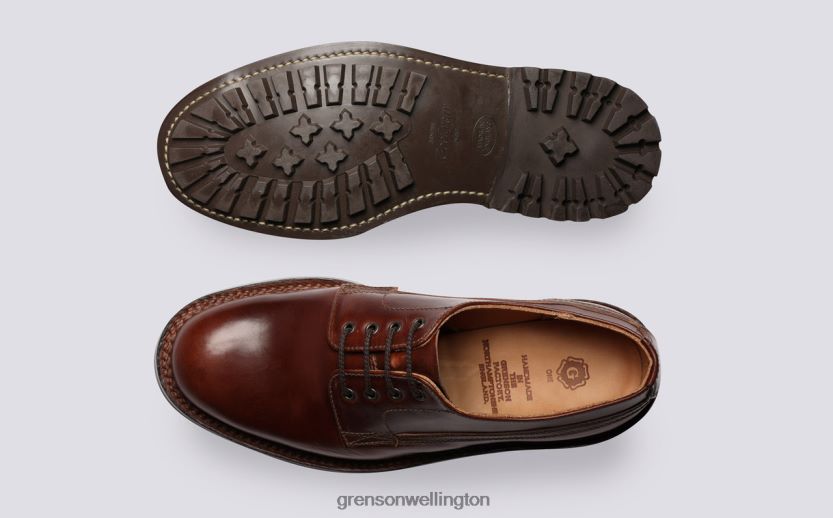 Men Dark Brown VICTOR Grenson R46060155 Derby Shoes