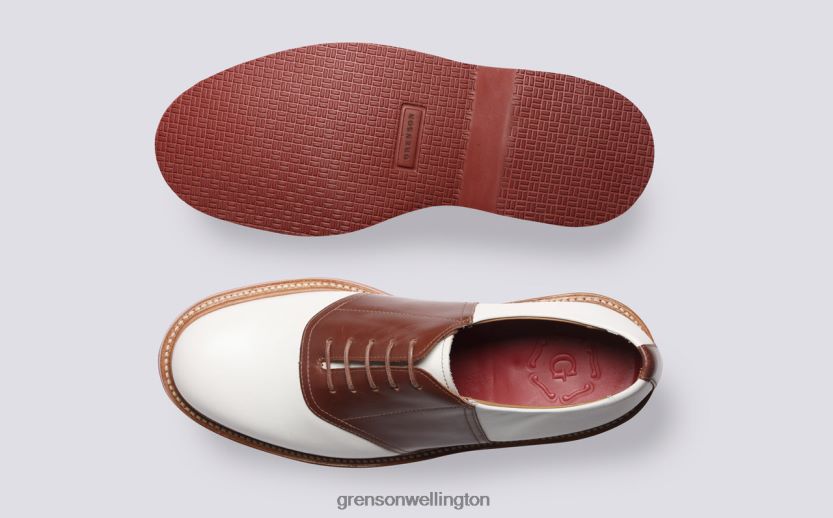 Men White/Tan BELLAMY Grenson R46060148 Derby Shoes