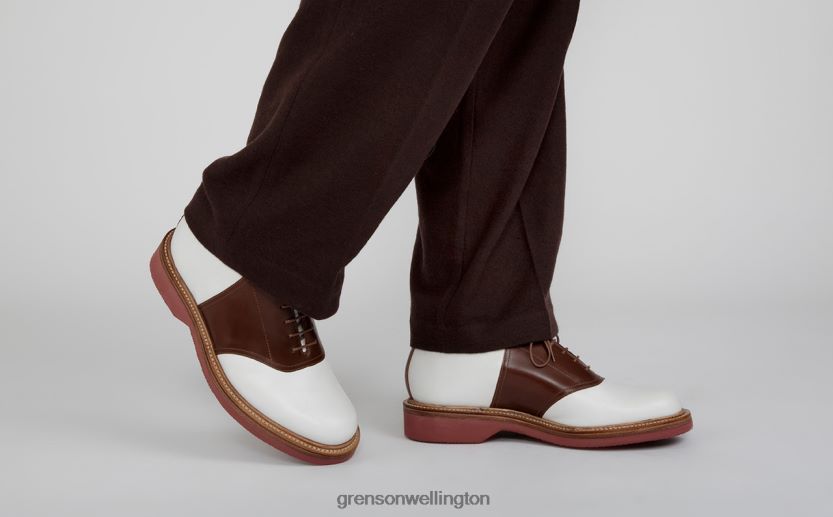 Men White/Tan BELLAMY Grenson R46060148 Derby Shoes