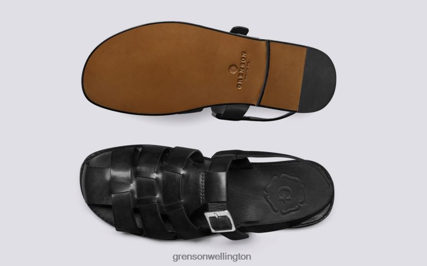 Men Black QUINCY Grenson R46060223 Sandals