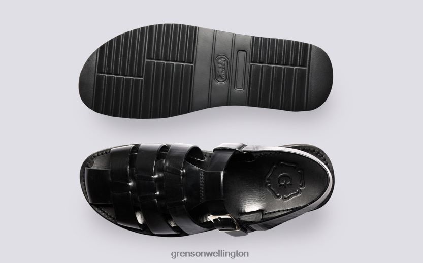 Men Black QUINCY Grenson R46060225 Sandals