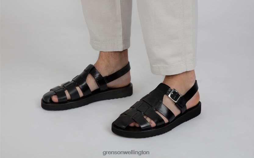 Men Black QUINCY Grenson R46060225 Sandals