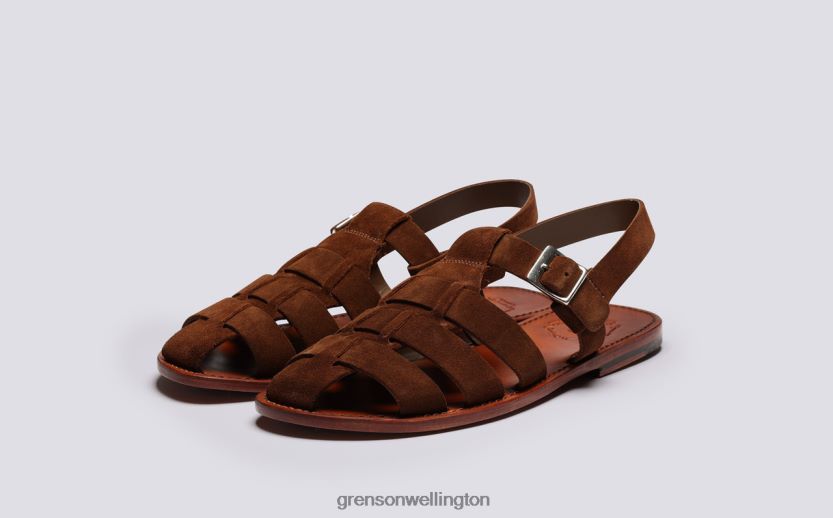 Men Brown QUINCY Grenson R46060220 Sandals