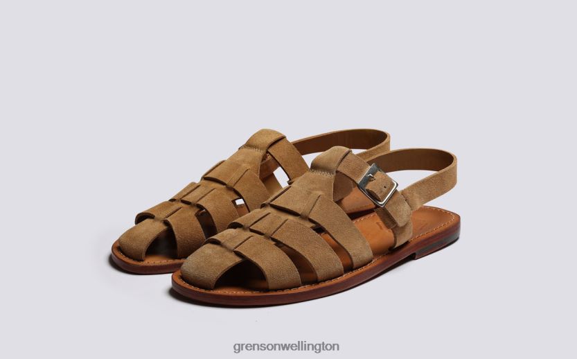 Men Caramel QUINCY Grenson R46060219 Sandals