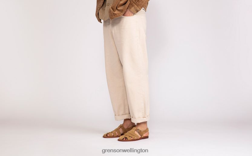 Men Caramel QUINCY Grenson R46060219 Sandals