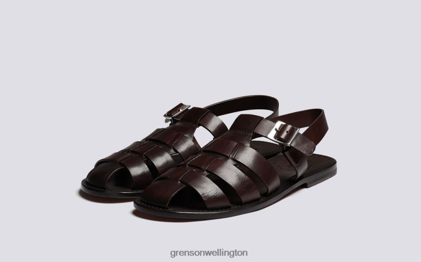 Men Dark Brown QUINCY Grenson R46060222 Sandals