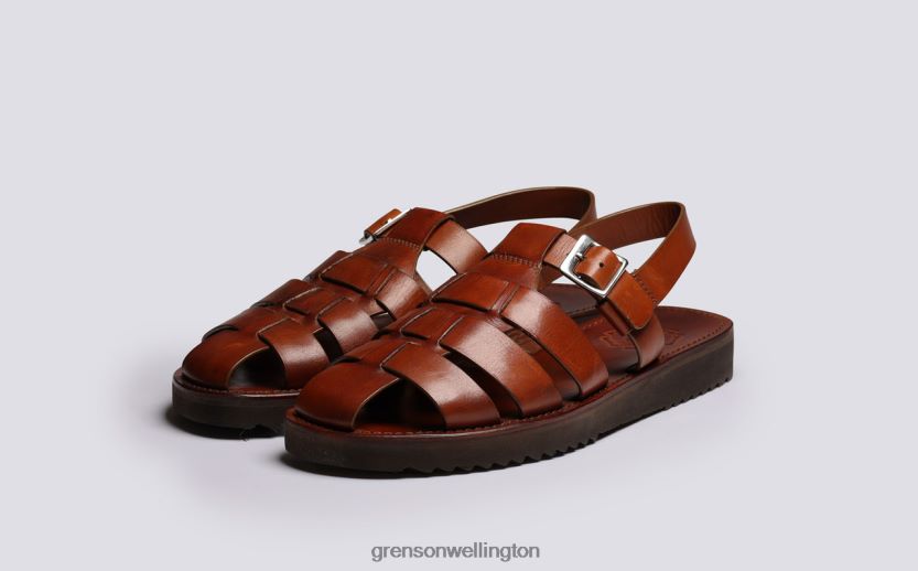Men Tan Handpainted QUINCY Grenson R46060224 Sandals