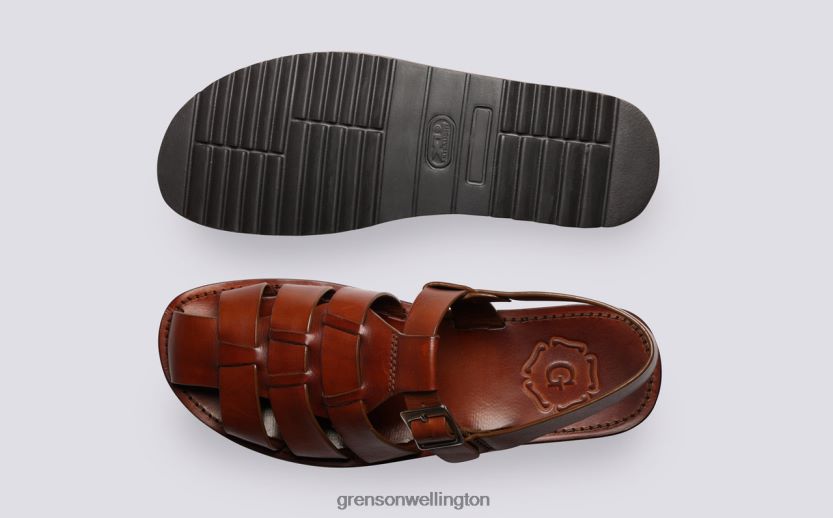 Men Tan Handpainted QUINCY Grenson R46060224 Sandals