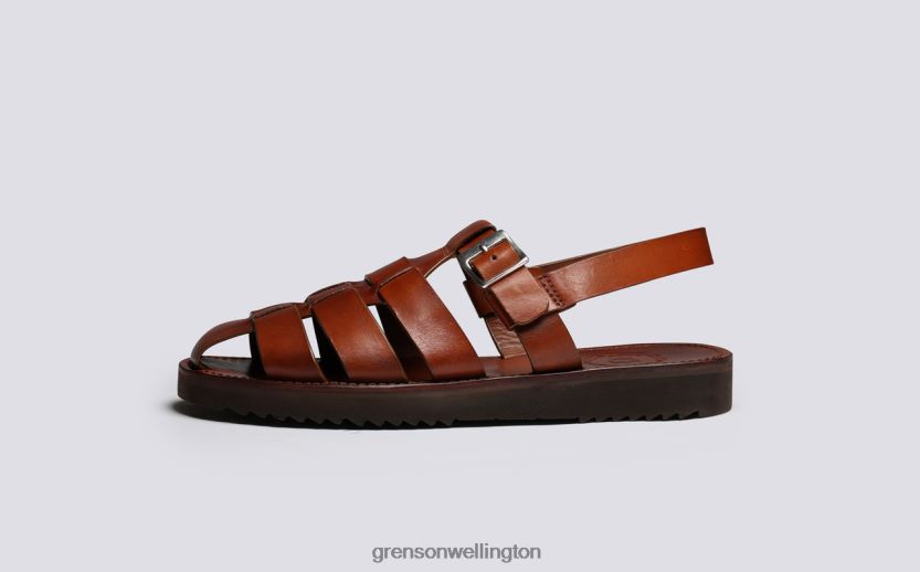 Men Tan Handpainted QUINCY Grenson R46060224 Sandals