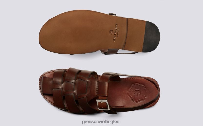 Men Tan QUINCY Grenson R46060221 Sandals