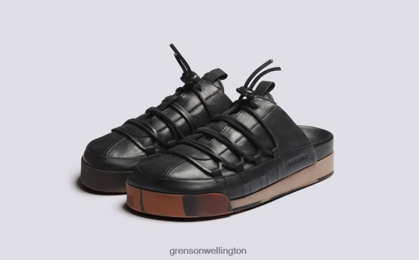 Men Black Burnished SNEAKER 75 Grenson R46060203 Sneakers