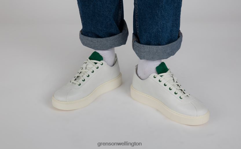 Men White/Green SNEAKER 30 Grenson R46060182 Sneakers