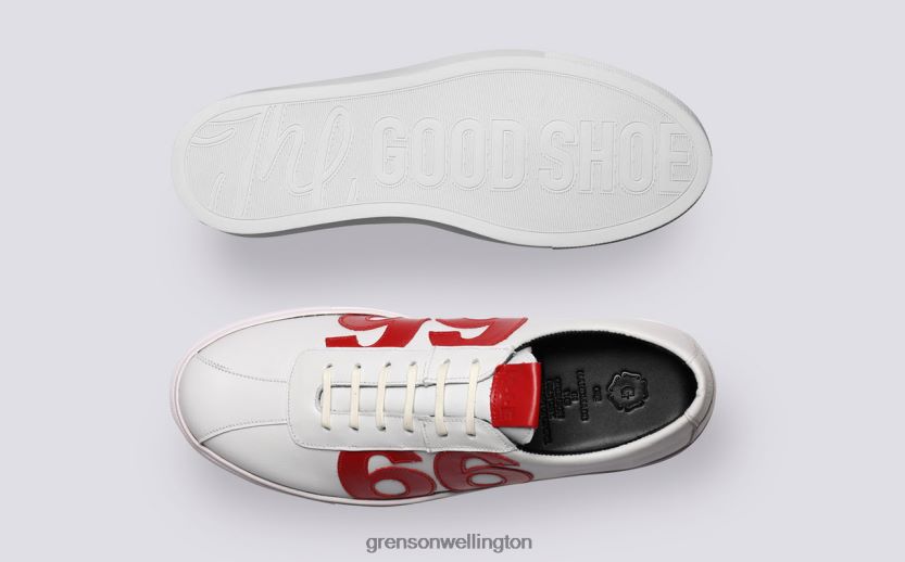 Men White/Red M.I.E. '66' Grenson R46060168 Sneakers