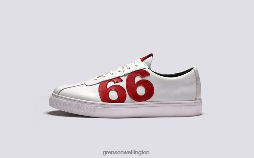 Men White/Red M.I.E. '66' Grenson R46060168 Sneakers