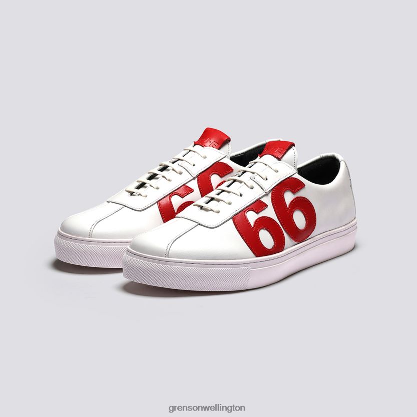 Men White/Red M.I.E. '66' Grenson R46060168 Sneakers