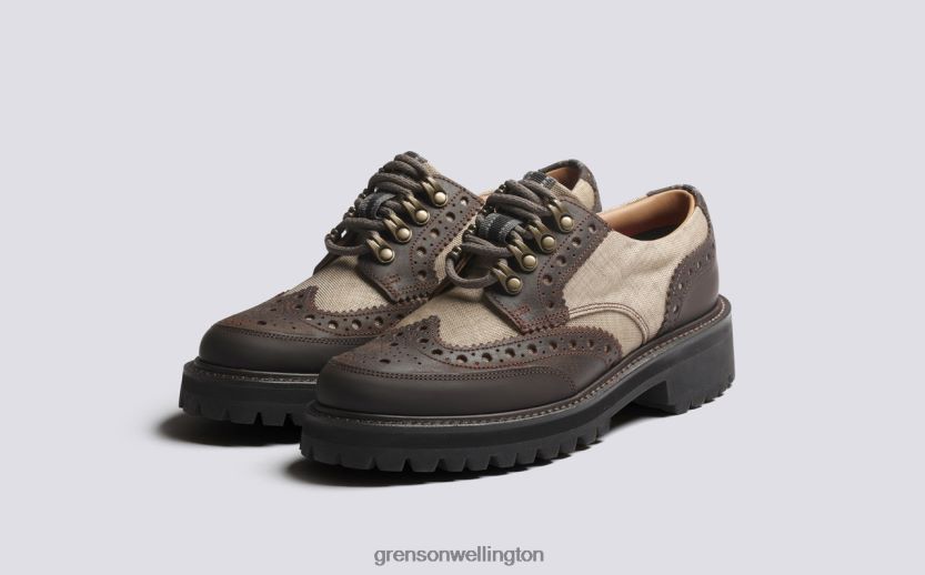 Women Beige AVA TECH Grenson R46060330 Brogues Shoes