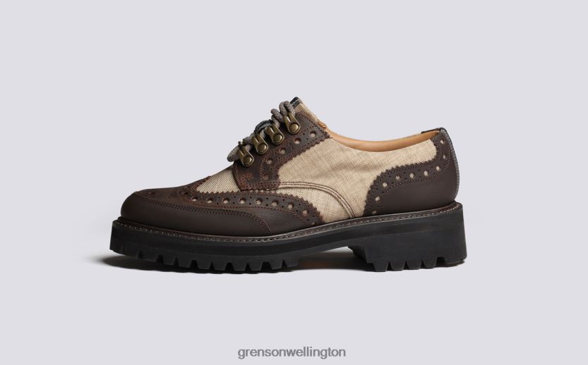 Women Beige AVA TECH Grenson R46060330 Brogues Shoes