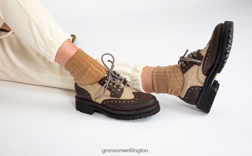 Women Beige AVA TECH Grenson R46060330 Brogues Shoes