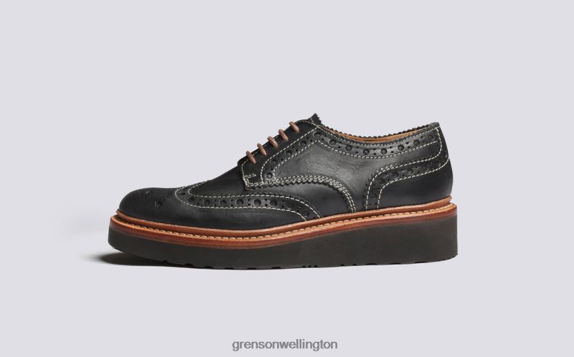 Women Black AVA Grenson R46060331 Brogues Shoes