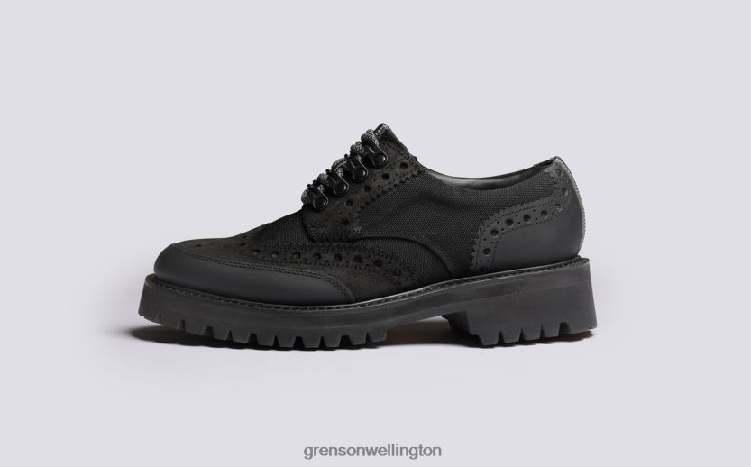 Women Black AVA TECH Grenson R46060332 Brogues Shoes