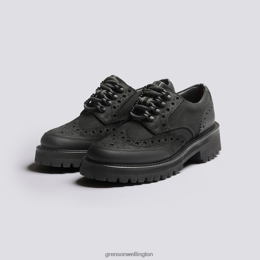 Women Black AVA TECH Grenson R46060332 Brogues Shoes