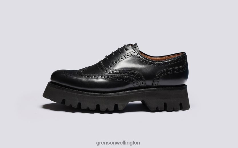 Women Black ROSE Grenson R46060334 Brogues Shoes