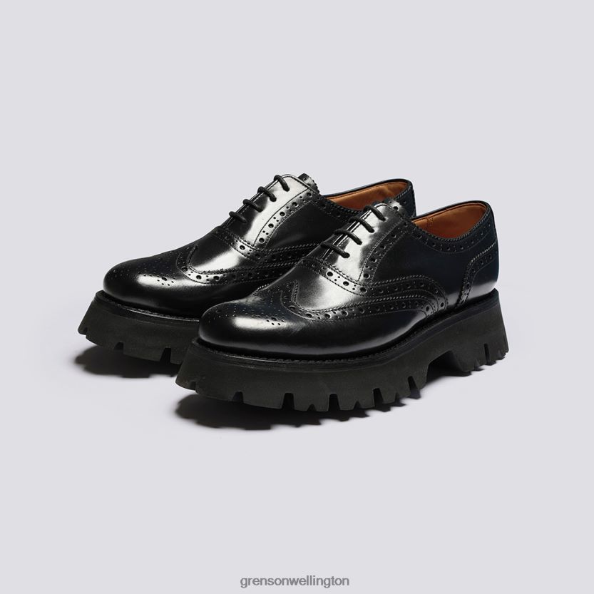 Women Black ROSE Grenson R46060334 Brogues Shoes