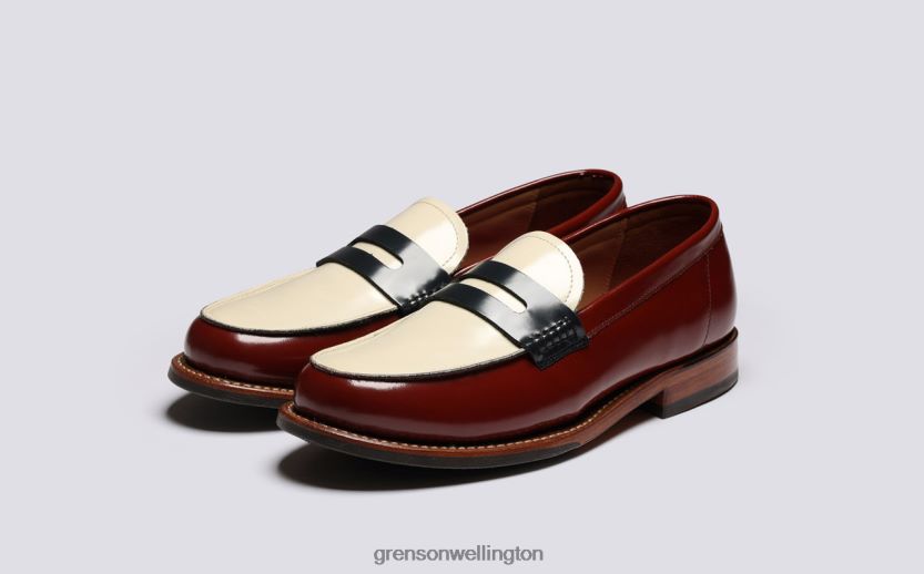Women Burgundy LYNN Grenson R46060231 Loafers