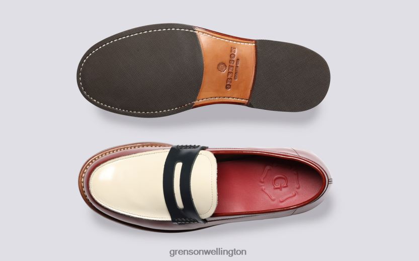 Women Burgundy LYNN Grenson R46060231 Loafers