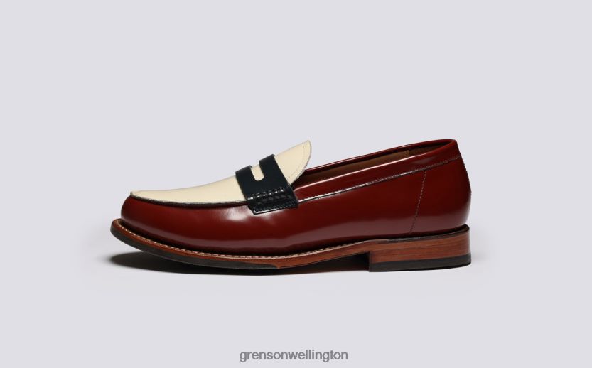 Women Burgundy LYNN Grenson R46060231 Loafers