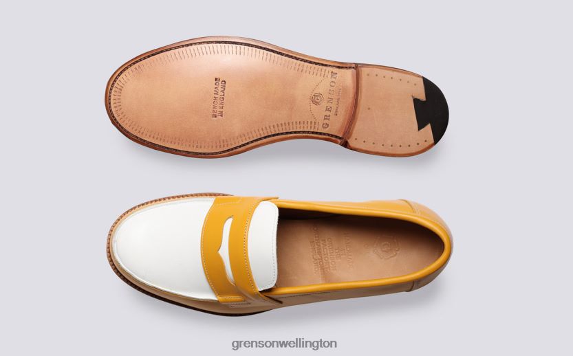 Women Yellow/White EPSOM Grenson R46060236 Loafers