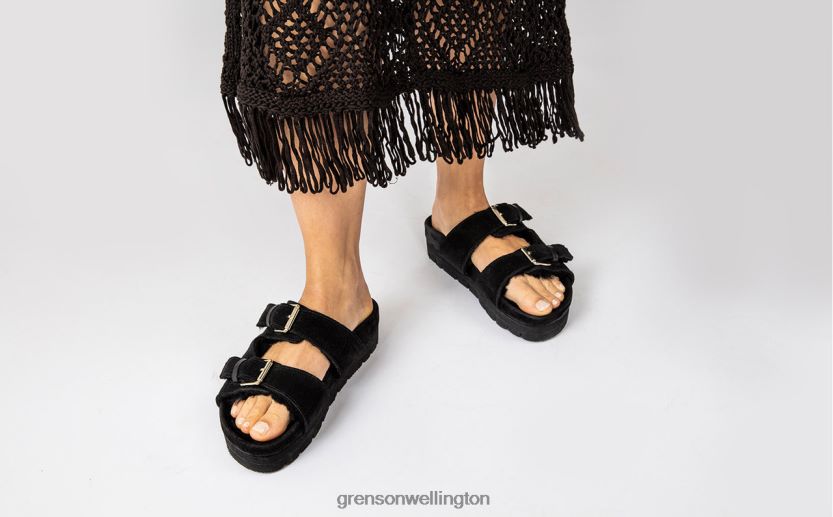 Women Black FLORA Grenson R46060375 Sandals