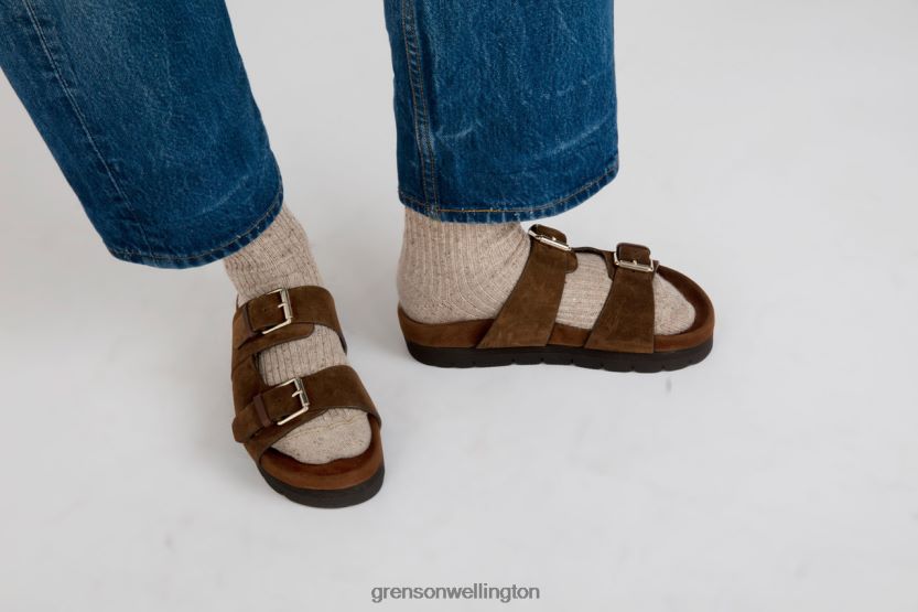 Women Brown FLORA Grenson R46060373 Sandals
