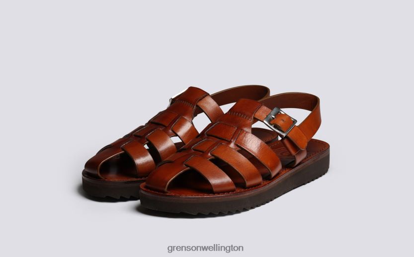 Women Tan Handpainted QUEENIE Grenson R46060384 Sandals