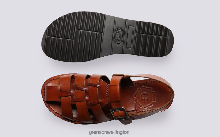 Women Tan Handpainted QUEENIE Grenson R46060384 Sandals
