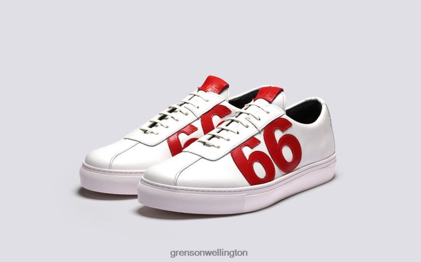 Women White/Red M.I.E. '66' Grenson R46060336 Sneakers